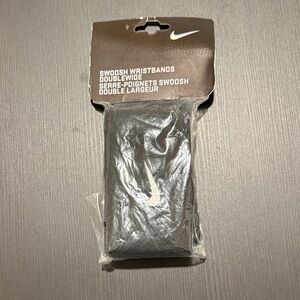 Nike Black Wristbands with White Swoosh
